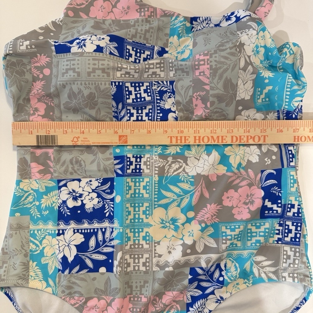 Cacique Curve Floral Patchwork One Piece Swimsuit 20W - Picture 8 of 10